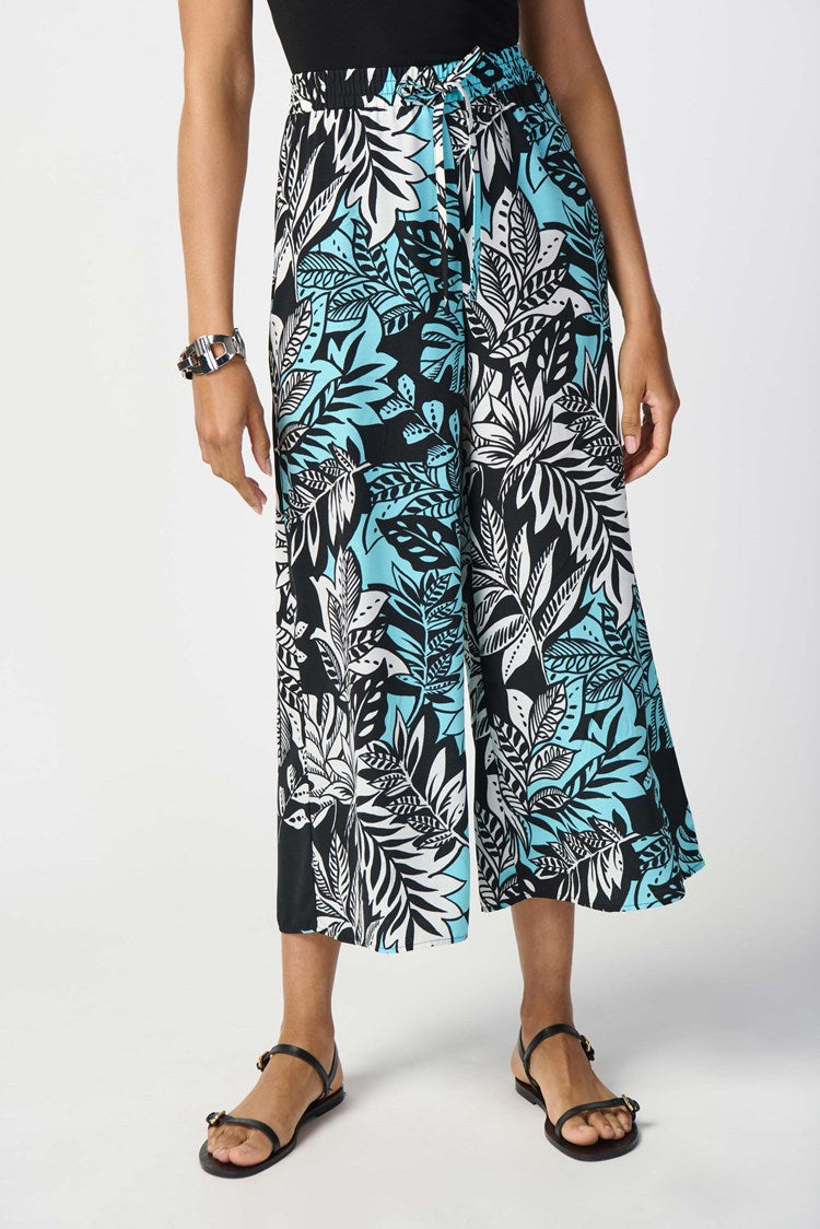 Joseph Ribkoff Tropical Print Gauze Culotte Pants