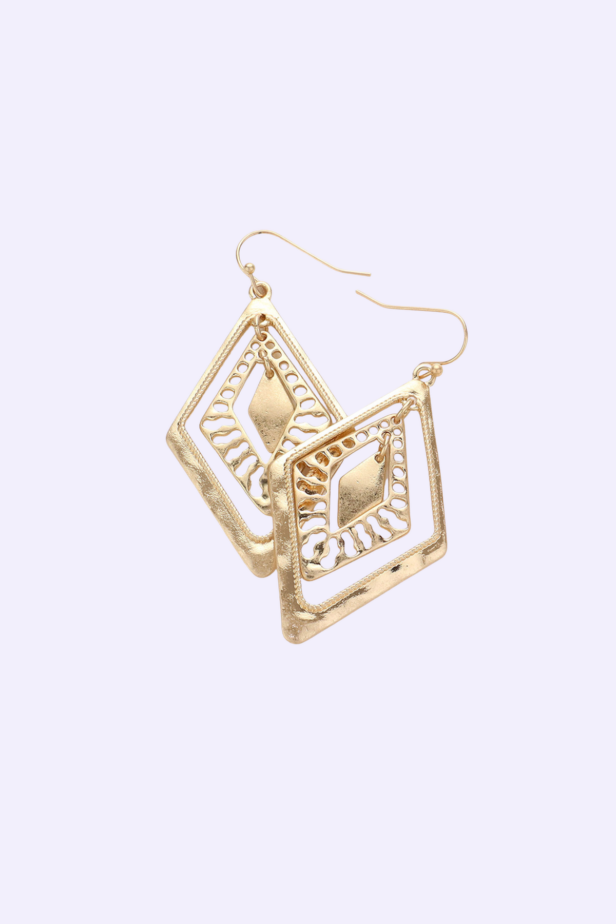 Dani Abstract Metal Rhombus Dangle Earrings