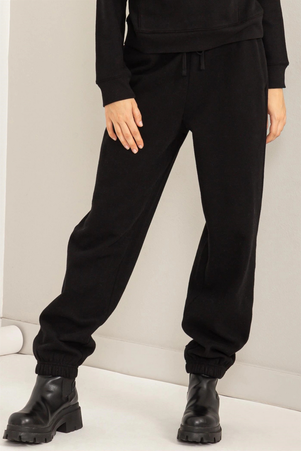 Ready or Not Pocketed High-Waist Jogger Pants-Black