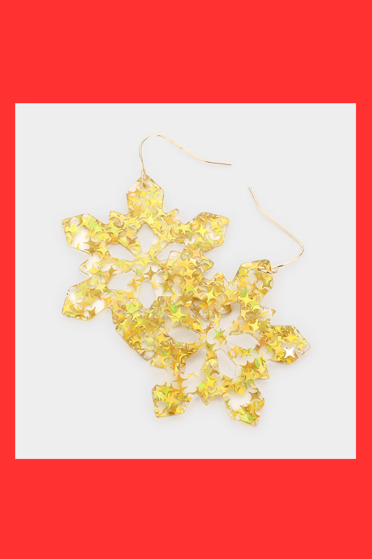 Bling Resin Snowflake Dangle Earrings