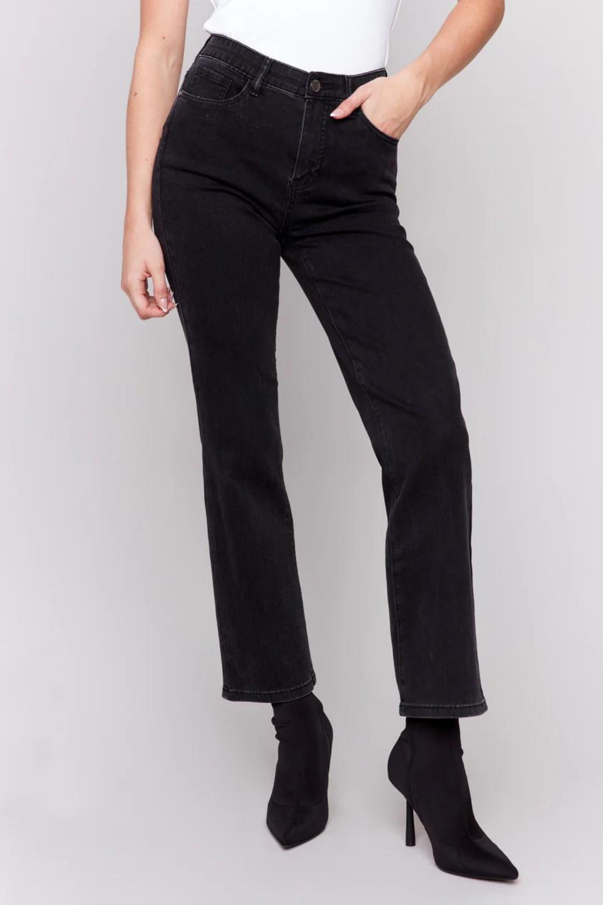 Charlie B Unmatched Comfort Straight Leg Jean-Charcoal