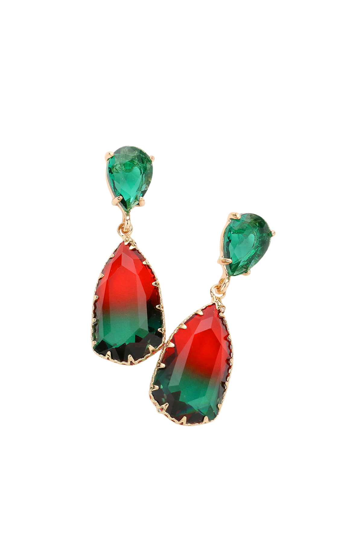 Festive Teardrop Ombre Dangle Earrings