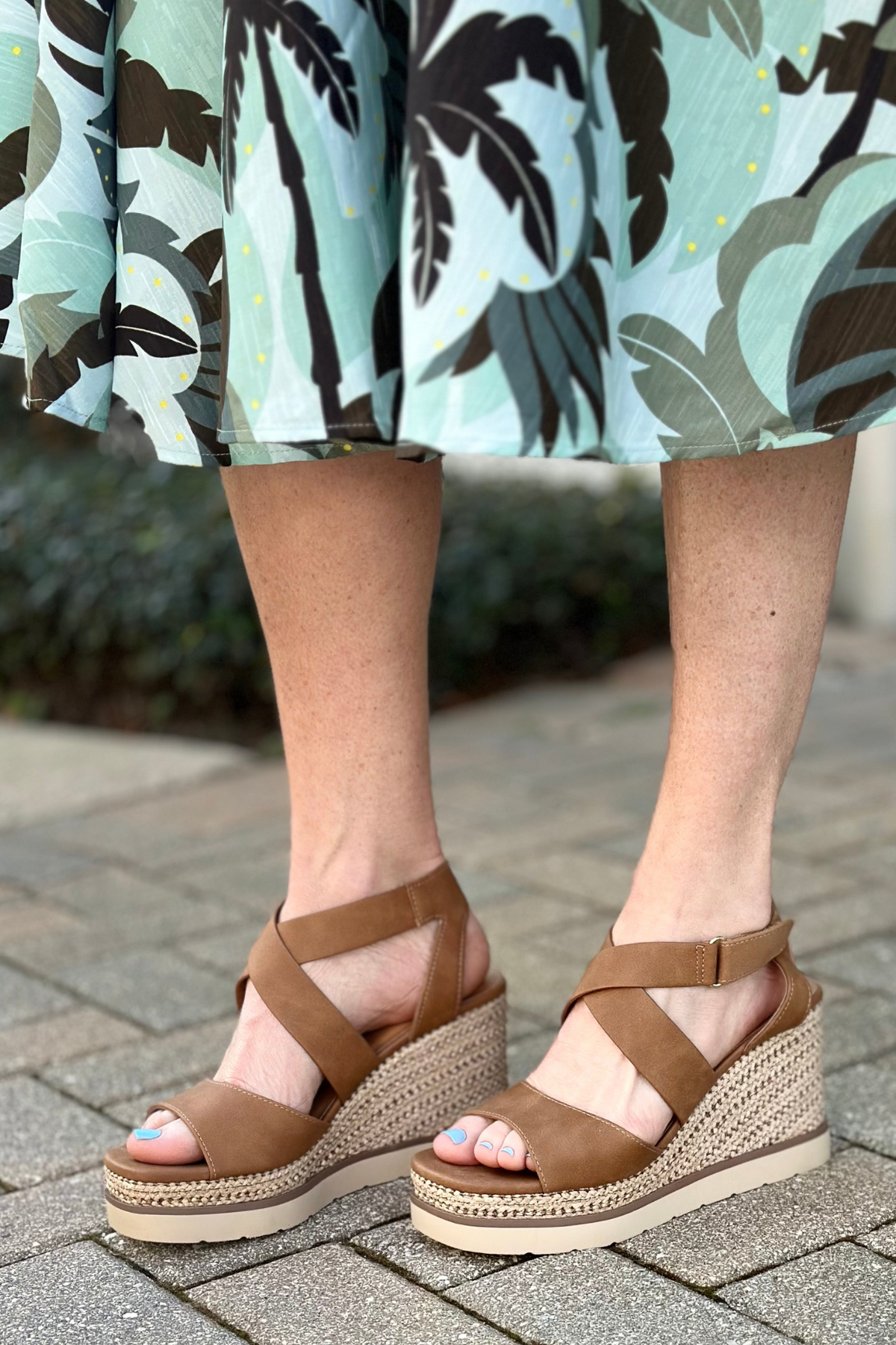 Churro Wedge Sandal-Tan