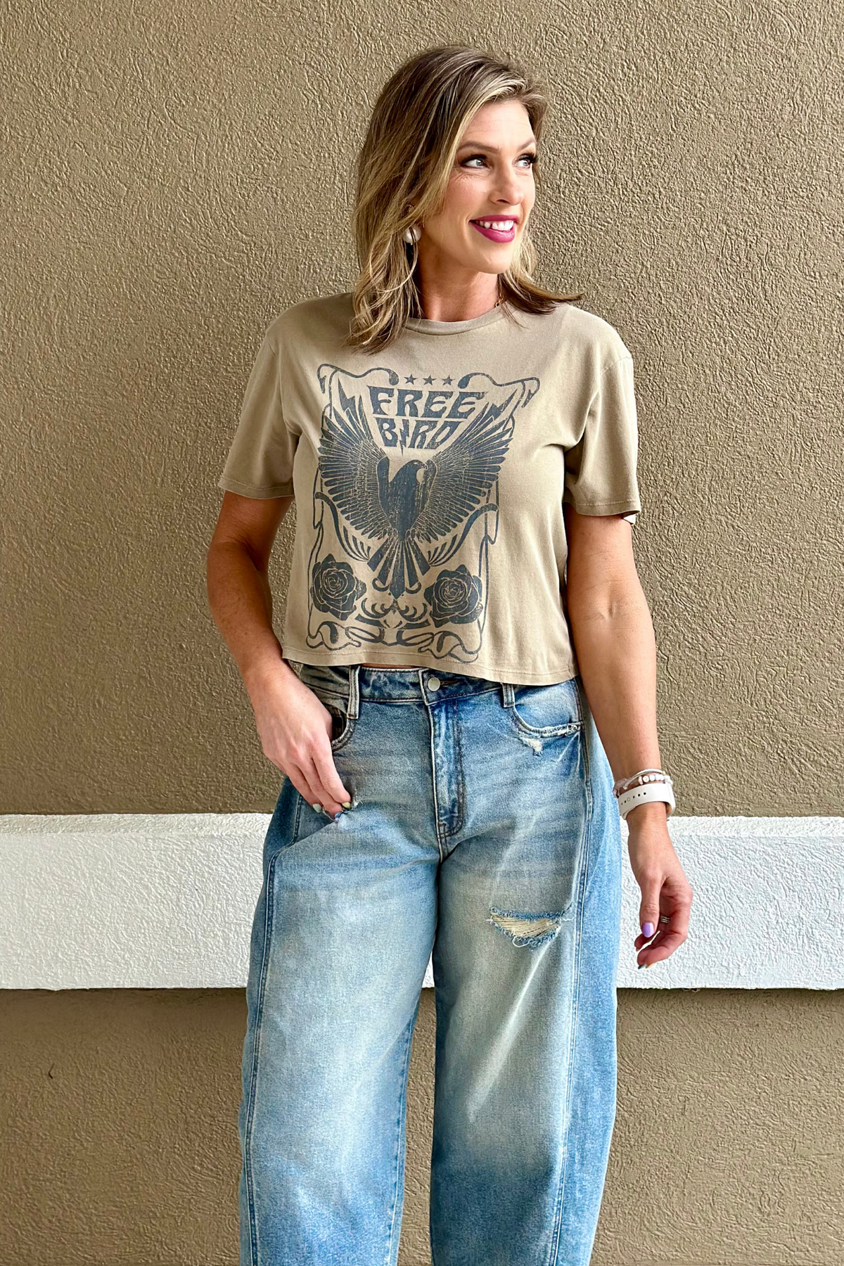 Free Bird Desert Eagle Graphic Short Sleeve Tee