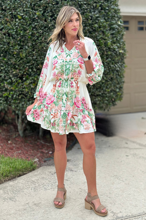 Happiest Here Floral Dress