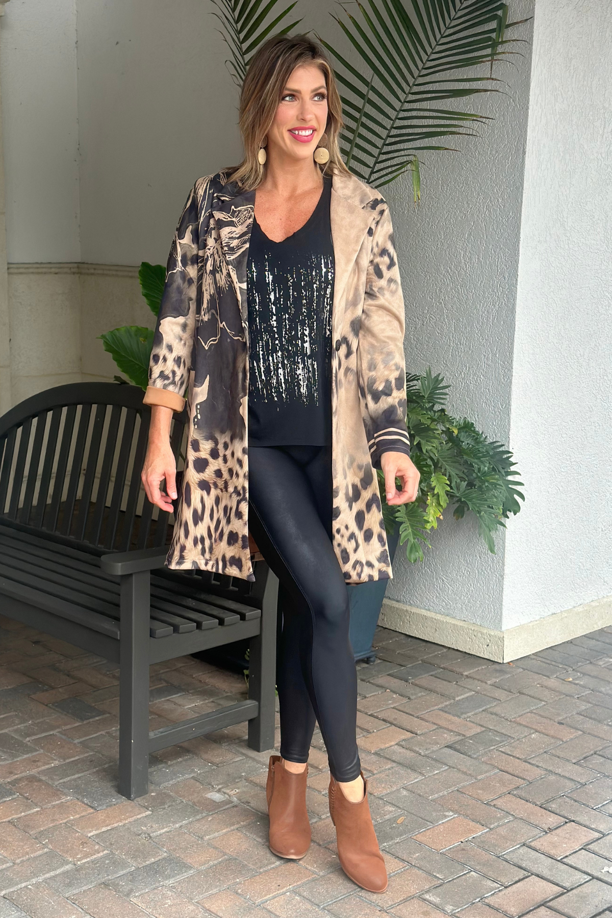 Wild Elegance Faux Suede Blazer