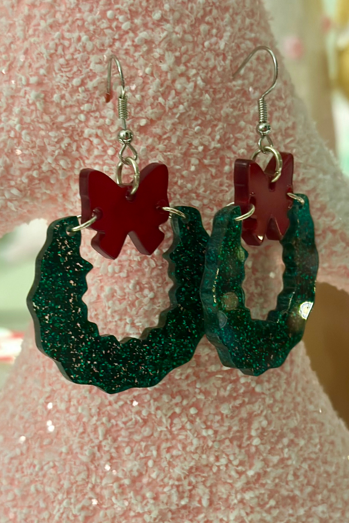 Christmas Wreath Dangle Earrings