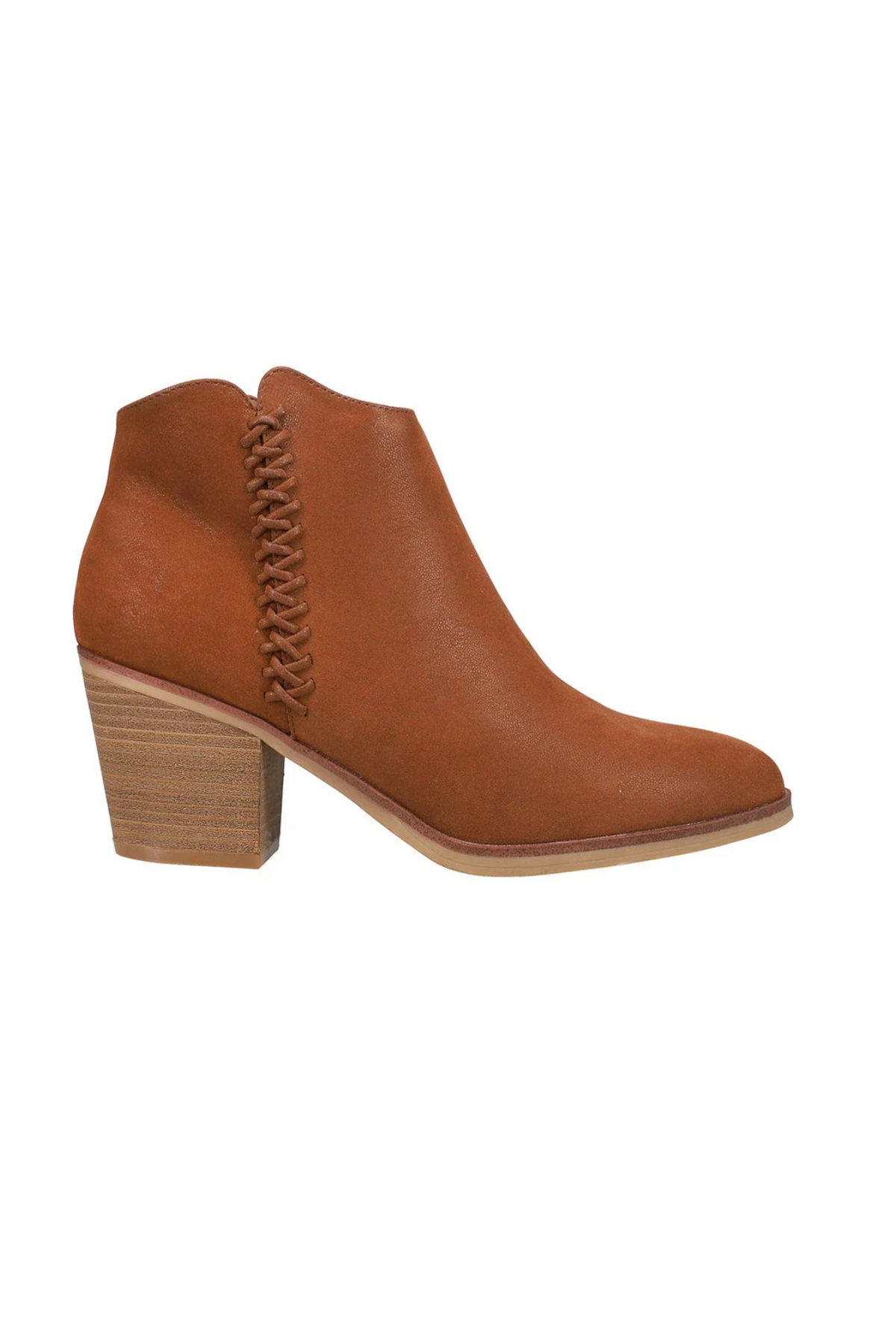 Mia Lasso Ankle Bootie-Cognac