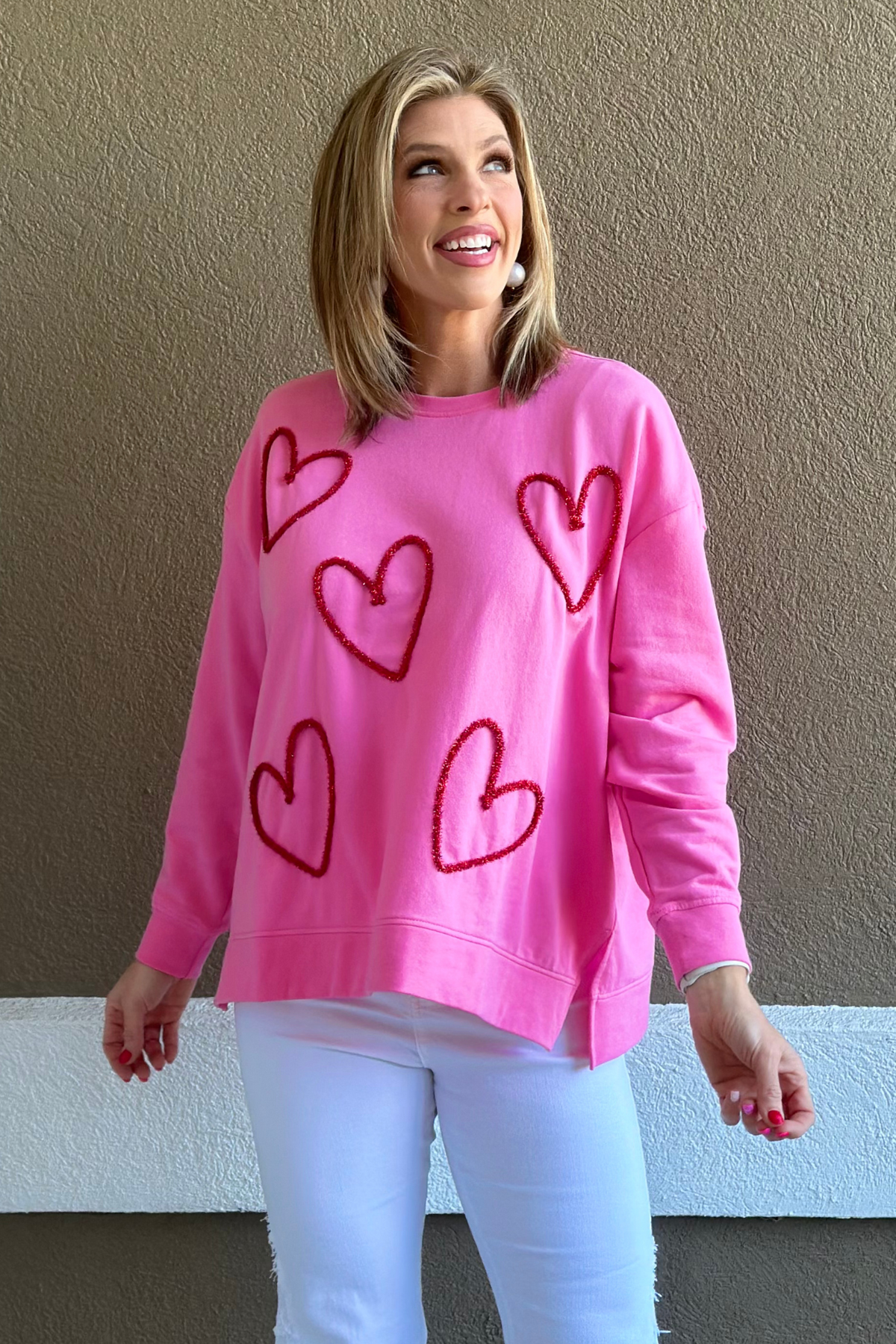 Mud Pie Valentine Hearts Sweatshirt