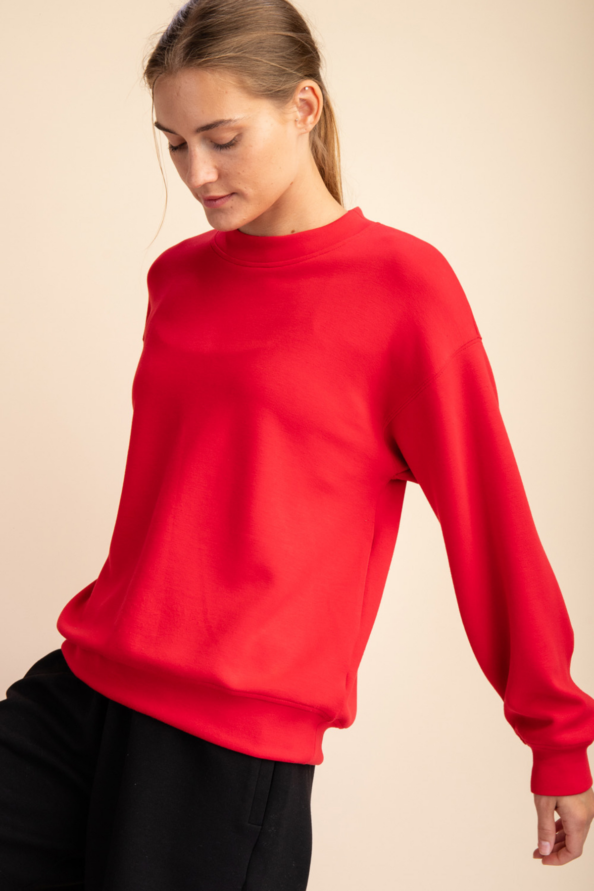 Pre-Order My Soul Scuba Mock Neck Pullover-True Red