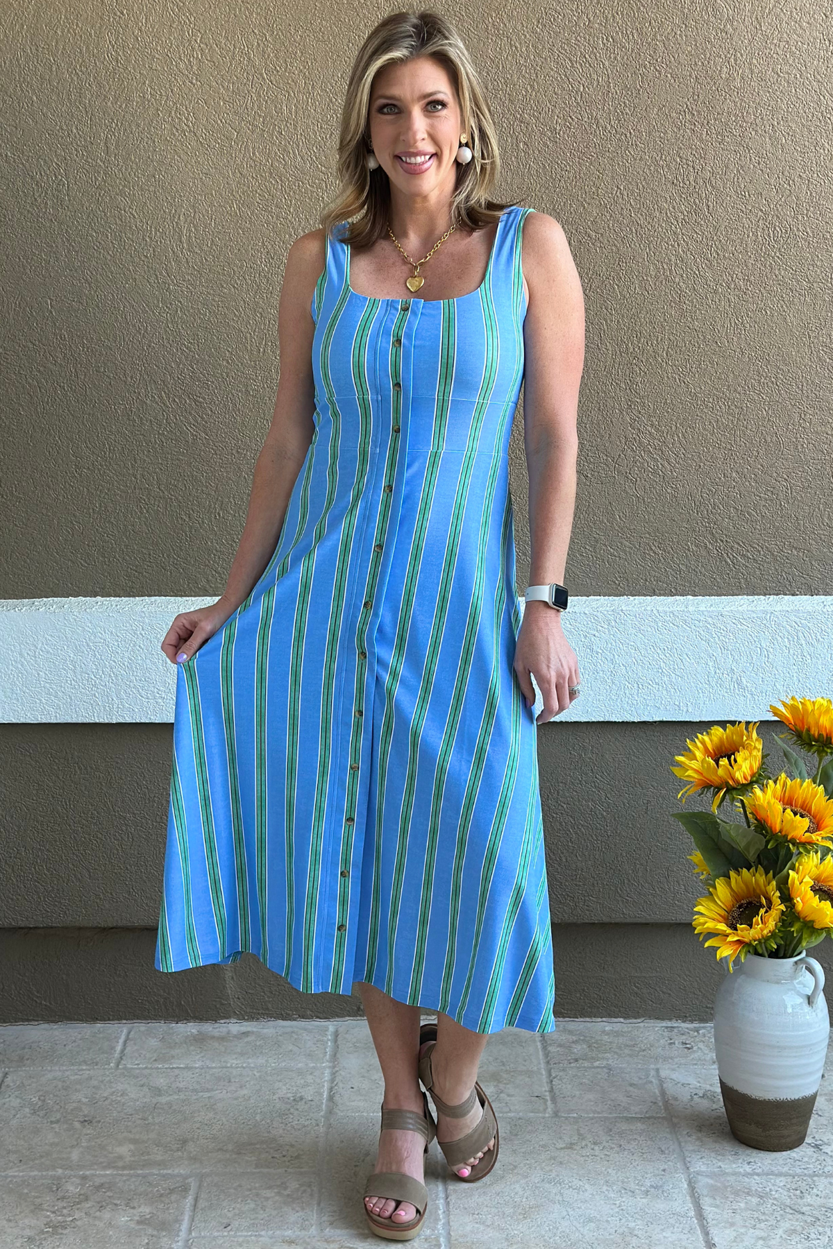 Smith & Quinn The Diana Dress in Hydrangea Stripe