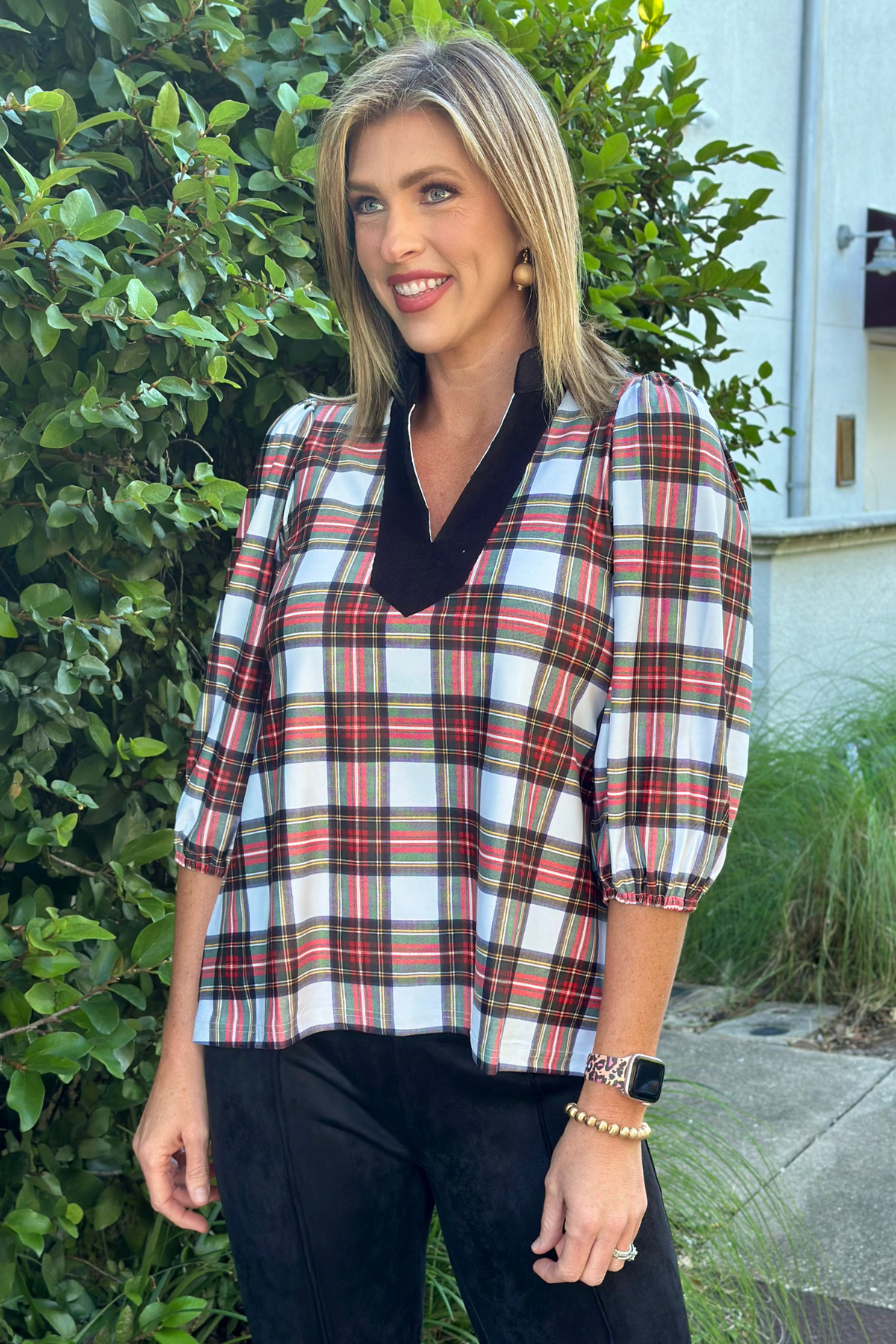 Smith & Quinn Winter Tartan Eliza Top