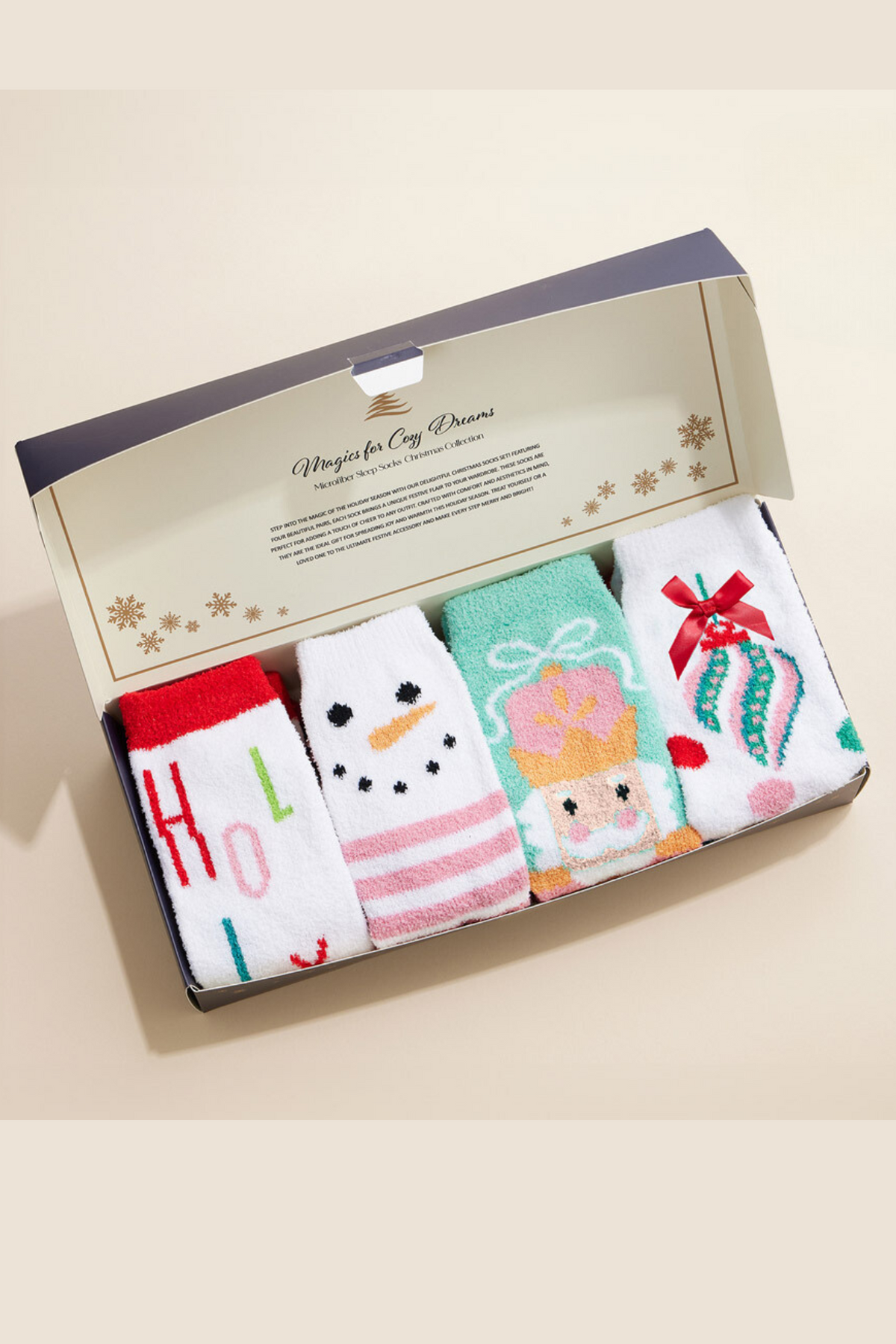 Snowman Holly Christmas Bundle Gift Socks Set