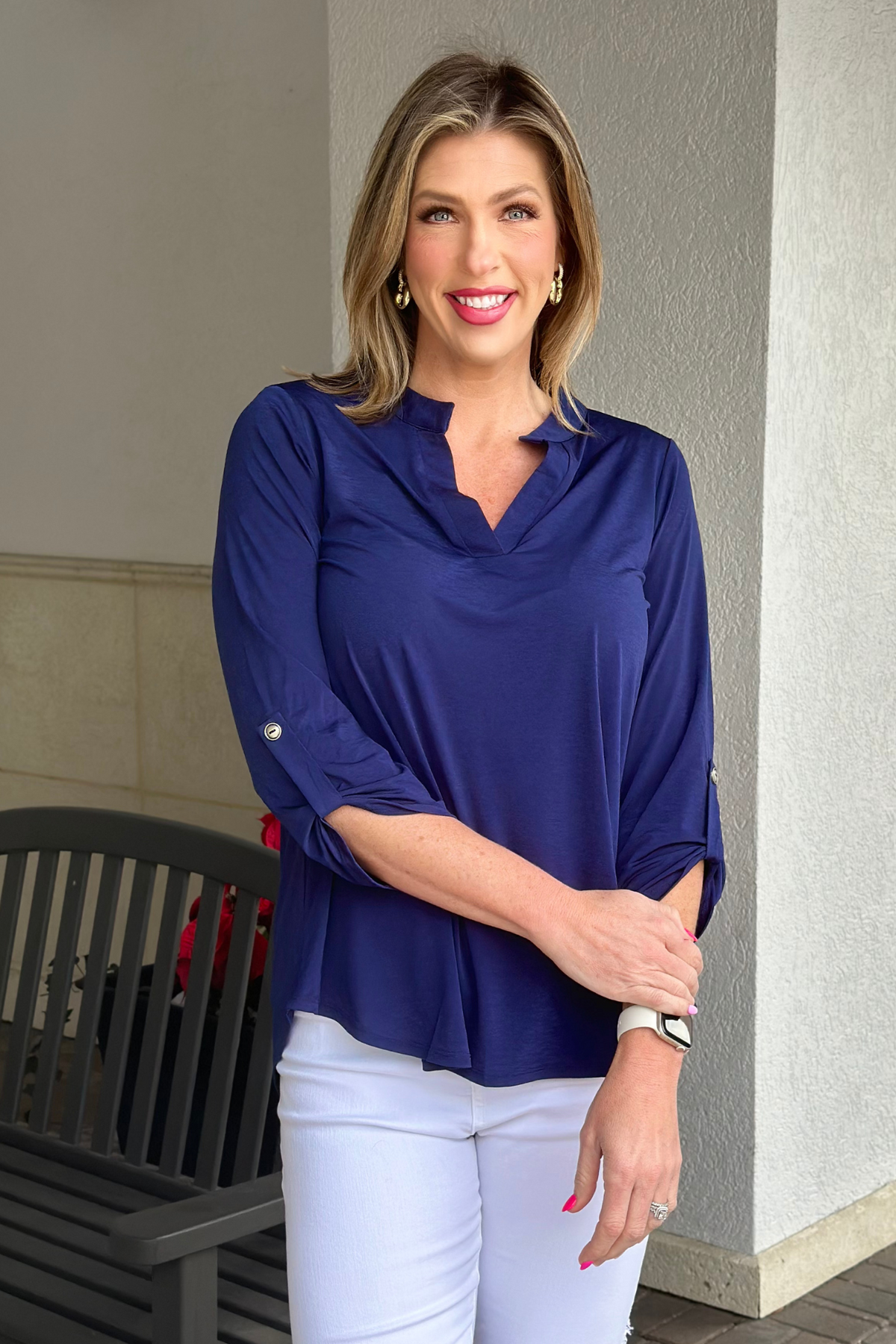 TPN Wear Your Confidence Well Every Day Top in Navy