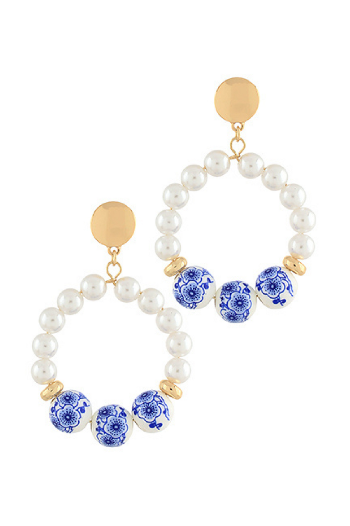 Azure Glow Pearl Hoops