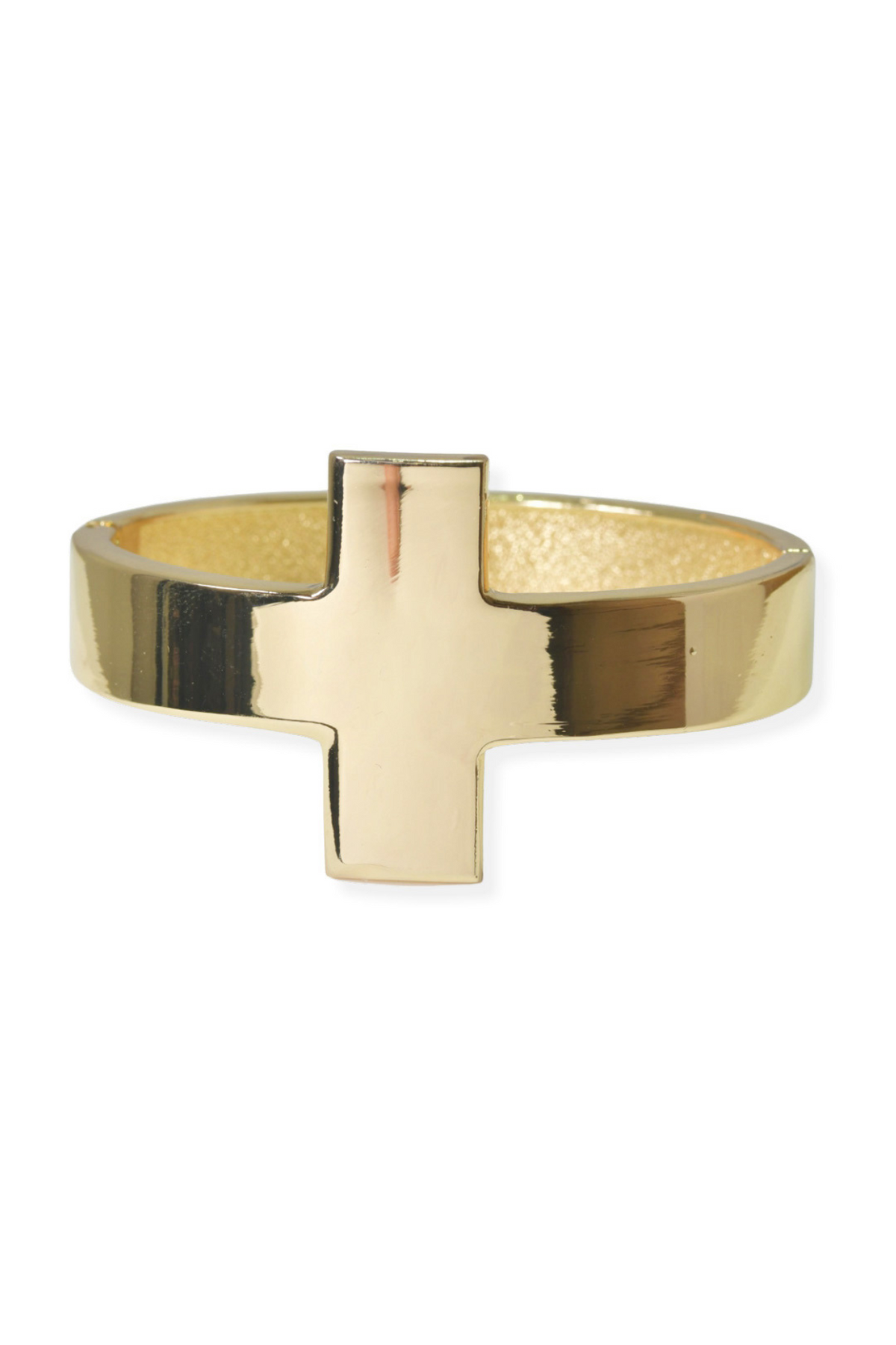 Cross Bold Metal Bangle Bracelet