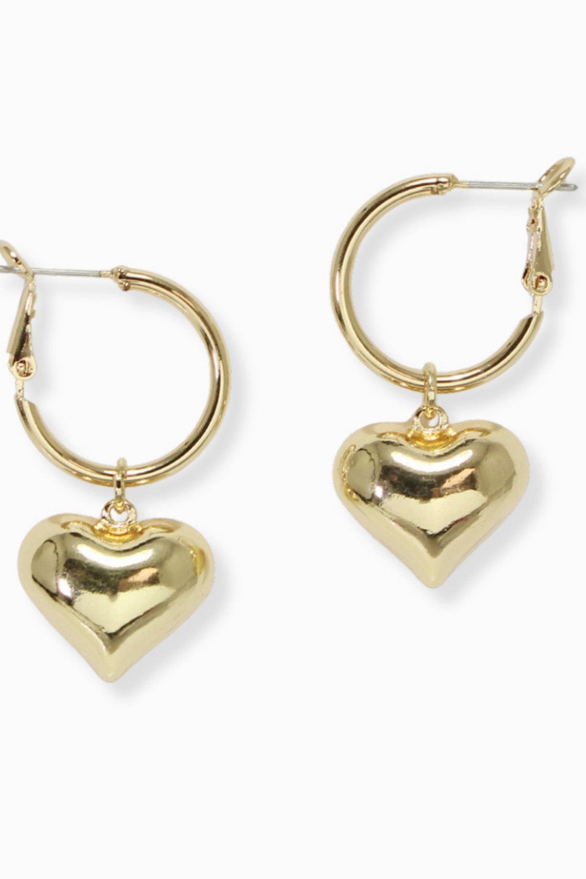 Bold Heart Charm Hoop Dangle Earring