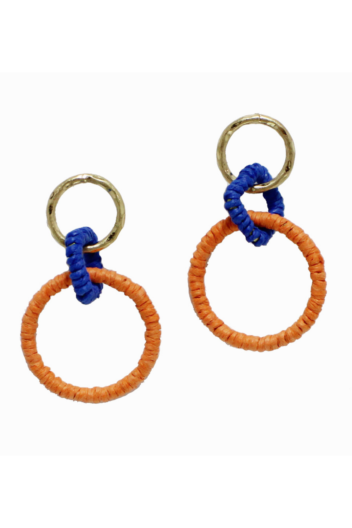 Straw Rattan Geometric Dangle Earring