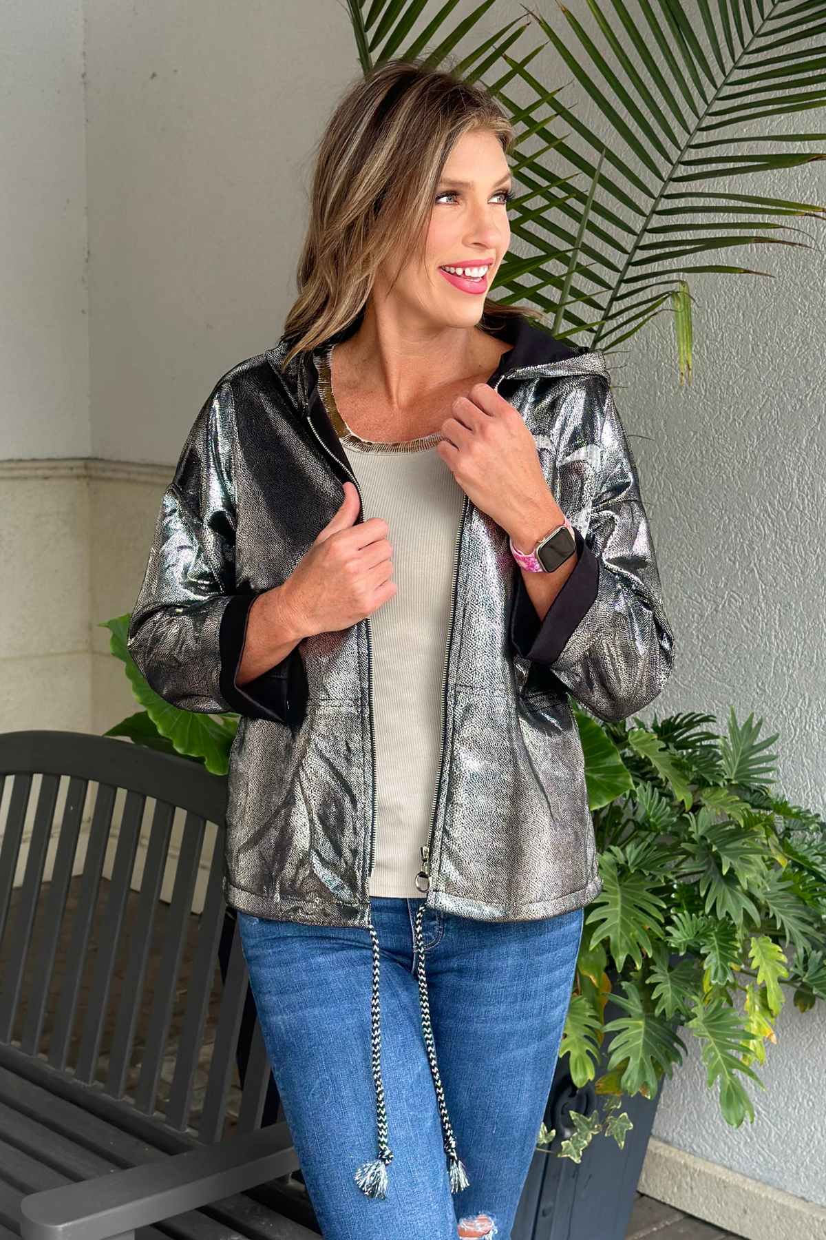 Lights Out Shimmer Jacket-Black