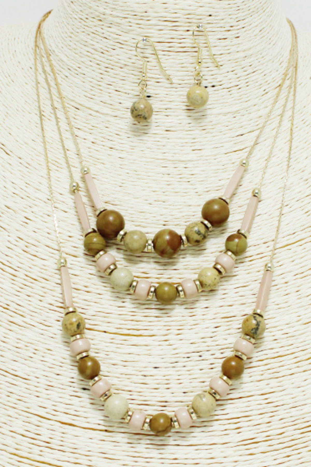 Mix Beaded Triple Layered Necklace